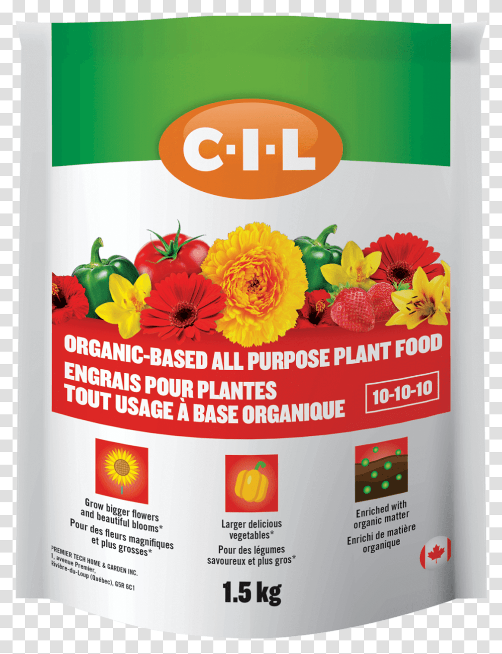 Cil Organic Based All Purpose Plant Food 10 10 10 Cil Aluminum Sulphate, Tin, Can, Label Transparent Png