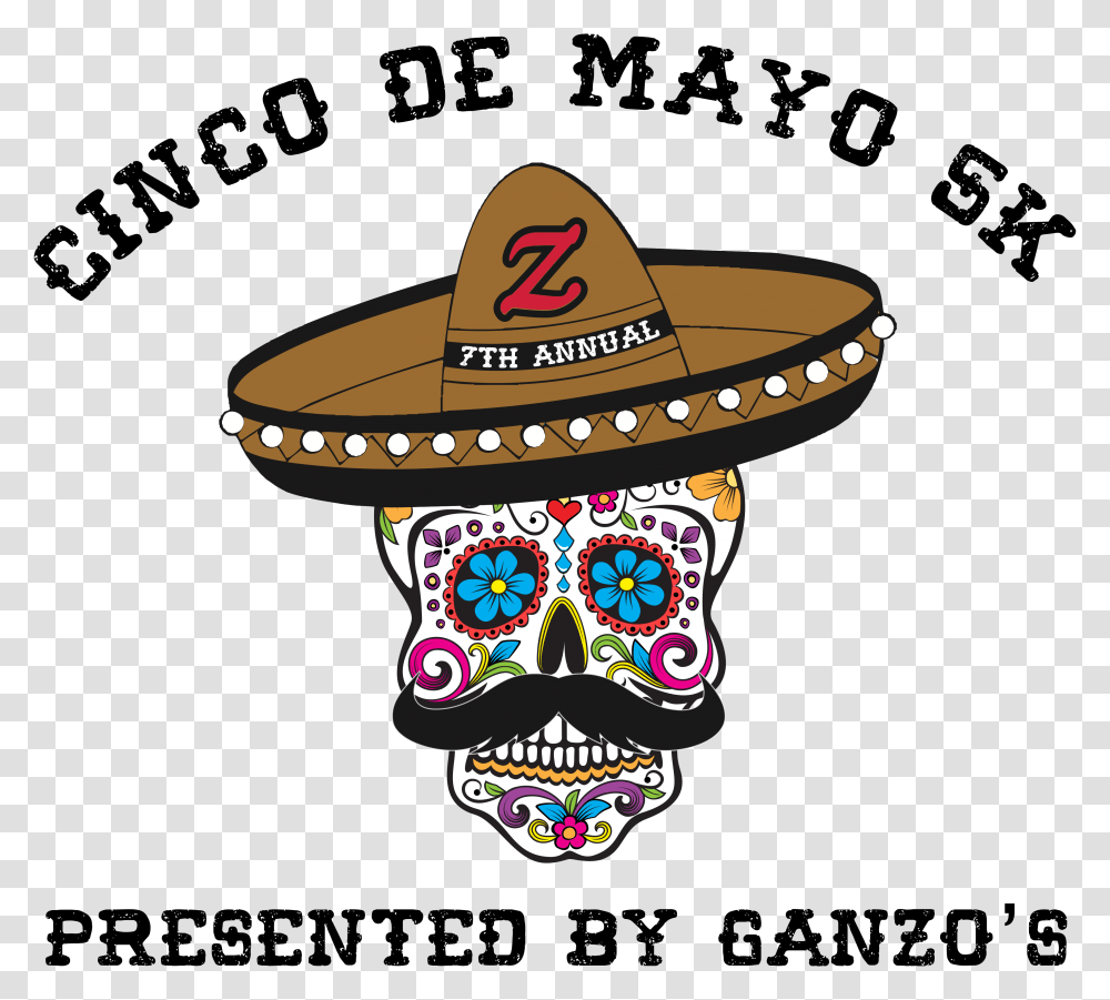 Cinco De Mayo 5k 2019 Logo Cinco De Mayo Run 2019, Apparel, Sombrero, Hat Transparent Png