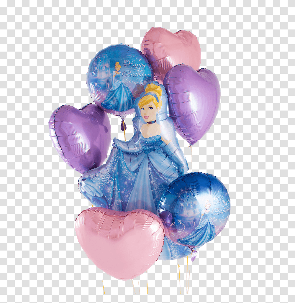 Cinderella Birthday Helium Filled Balloon Bouquet Balloon Transparent Png