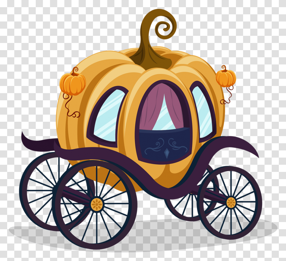 Cinderella Carriage Pumpkin Cartoon Clip Art Cinderella Pumpkin Carriage, Wheel, Machine, Vehicle, Transportation Transparent Png