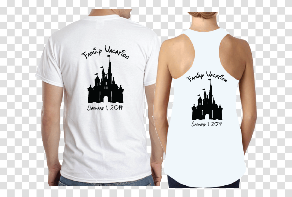 Cinderella Castle Silhouette For Kids Couple Shirt Sample Design, Apparel, T-Shirt, Person Transparent Png