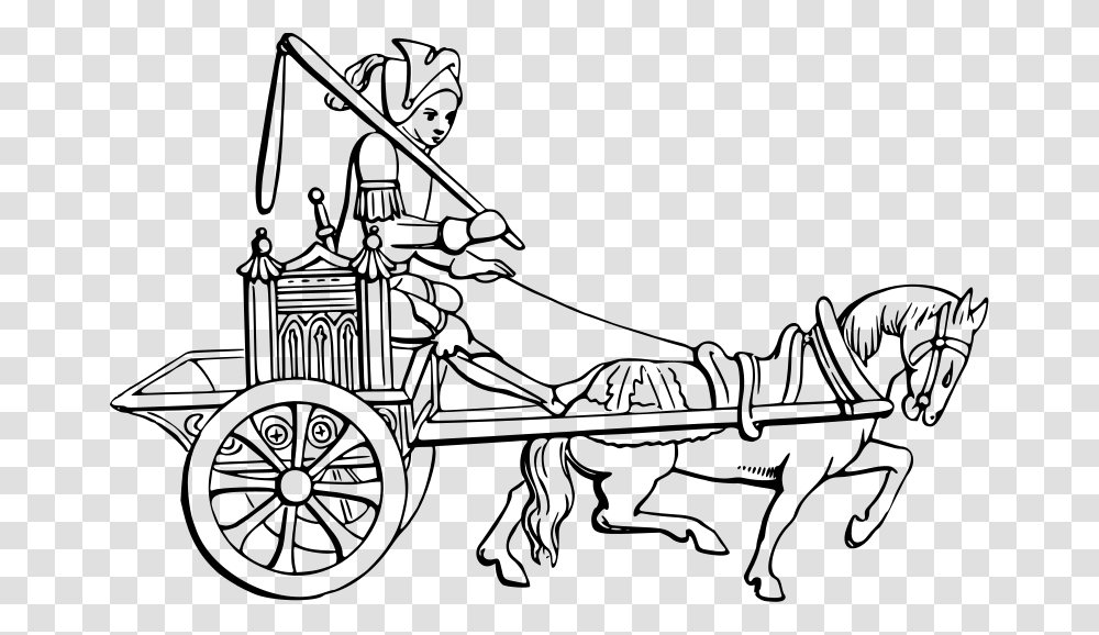 Cinderella Clipart Stagecoach Horse Cart Clipart Black And White, Gray, World Of Warcraft Transparent Png