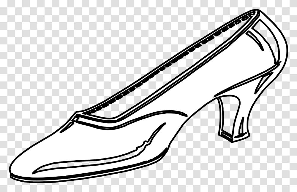 Cinderella Glass Slipper Black And White, Axe, Tool, Footwear Transparent Png