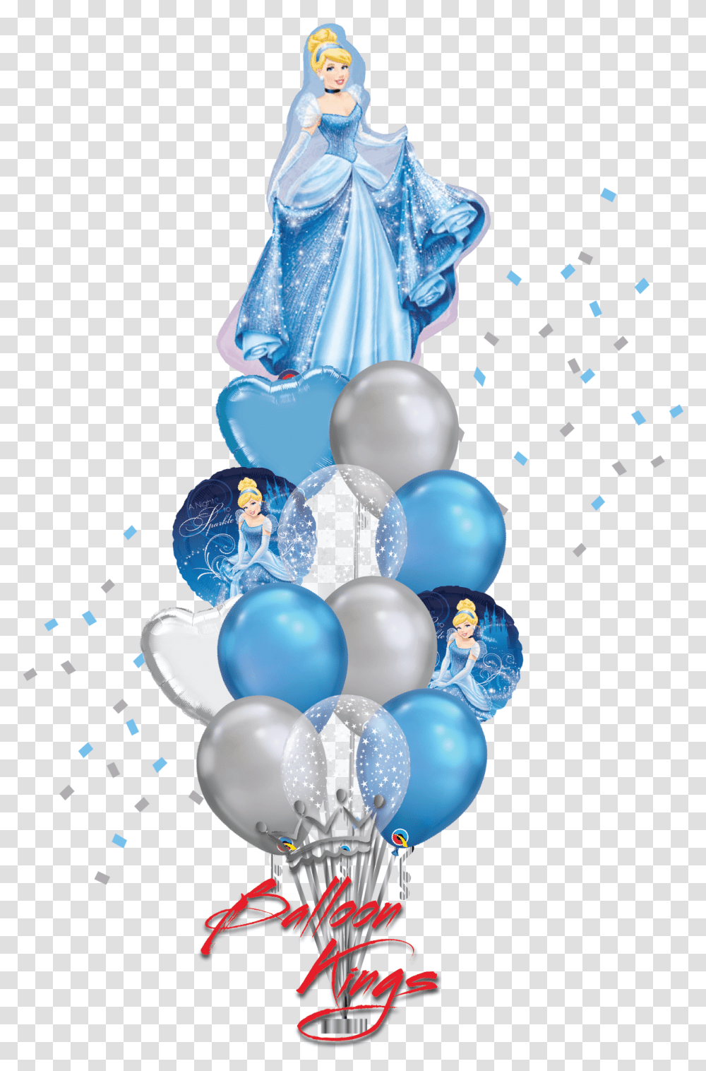 Cinderella Princess Bouquet Balloon, Person, Human, Paper, Confetti Transparent Png