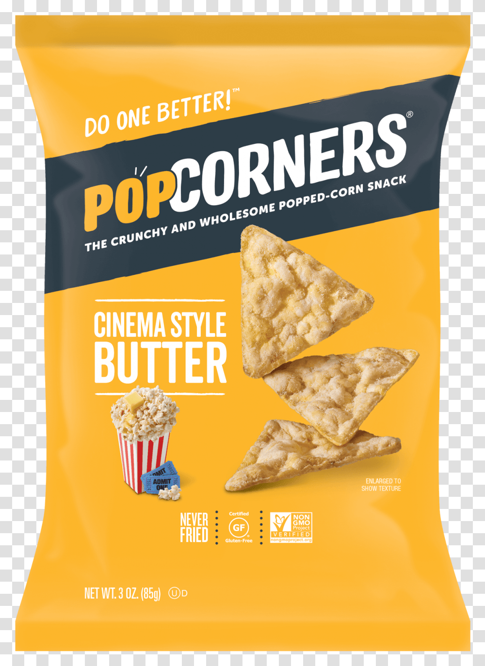 Cinema Style Butter Popcorners Cinema Style Butter, Food, Snack, Bread Transparent Png