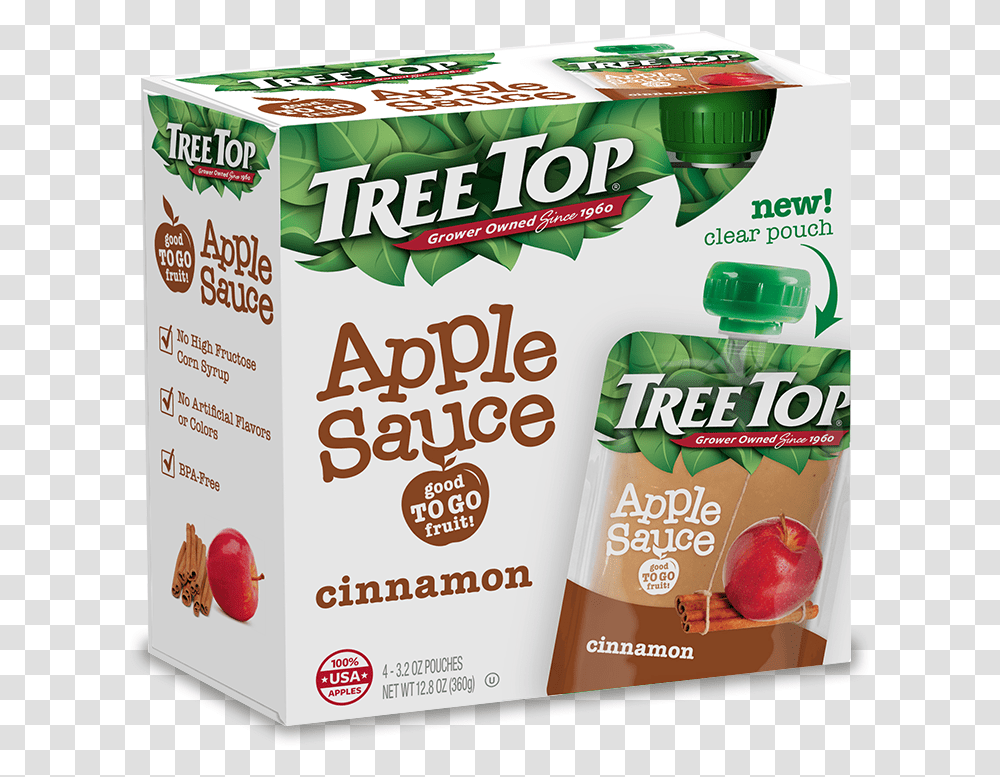 Cinnamon Apple Sauce Tree Top Cinnamon Tree Top Applesauce Pouch, Plant, Bowl, Food, Flyer Transparent Png