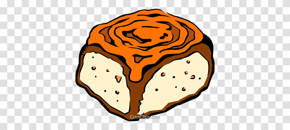 Cinnamon Bun Royalty Free Vector Clip Art Illustration, Food, Bread, Pancake, Burrito Transparent Png