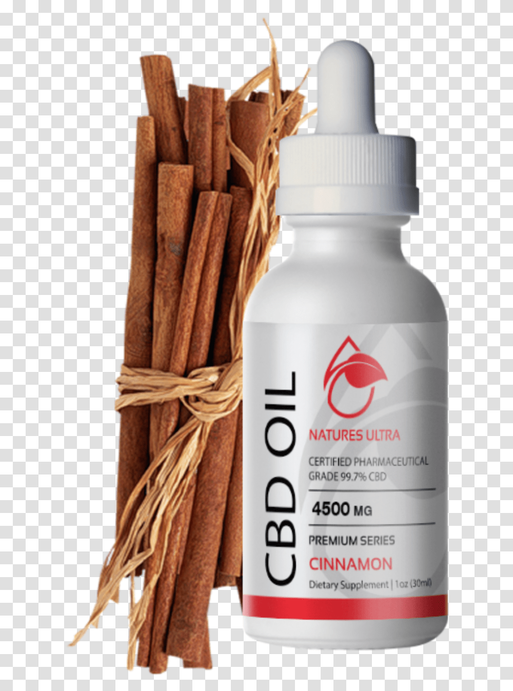 Cinnamon Cbd Oil Premium Series By Nature's Ultra Nature's Ultra, Label, Bottle, Plant Transparent Png