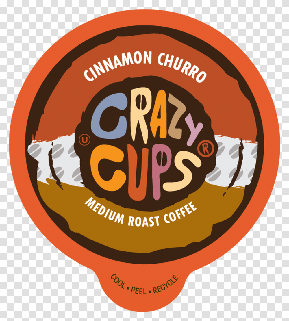 Cinnamon Churro Flavored Coffee By Crazy Cups Illustration, Label, Text, Logo, Symbol Transparent Png