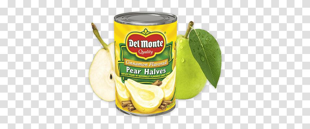 Cinnamon Flavored Pear Halves Monte, Food, Plant, Tin, Fruit Transparent Png