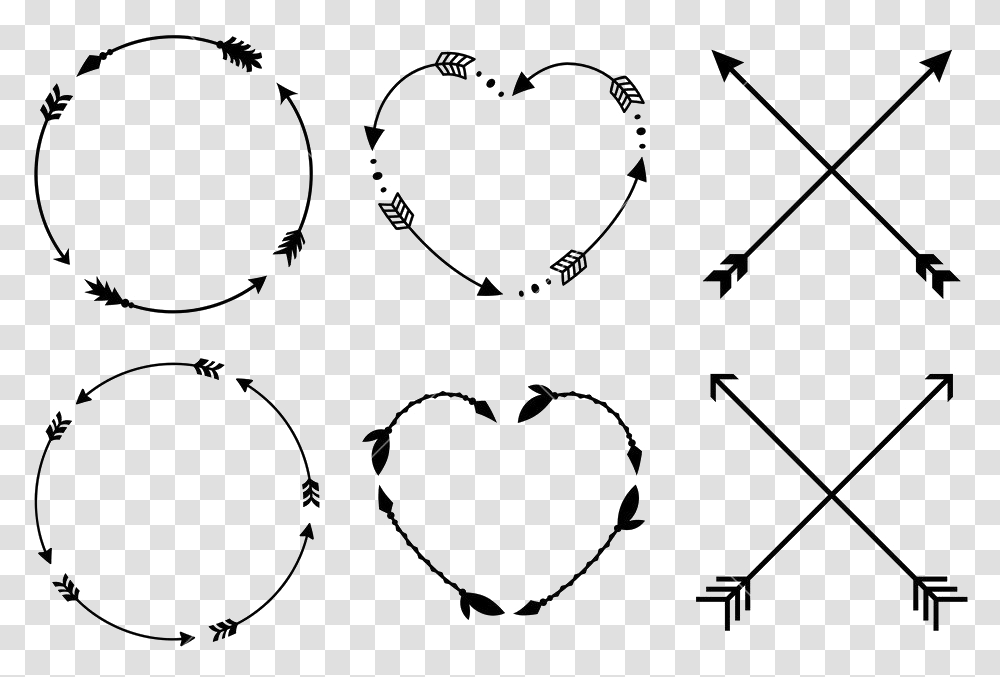 Circle Arrow, Stencil, Heart, Hand Transparent Png