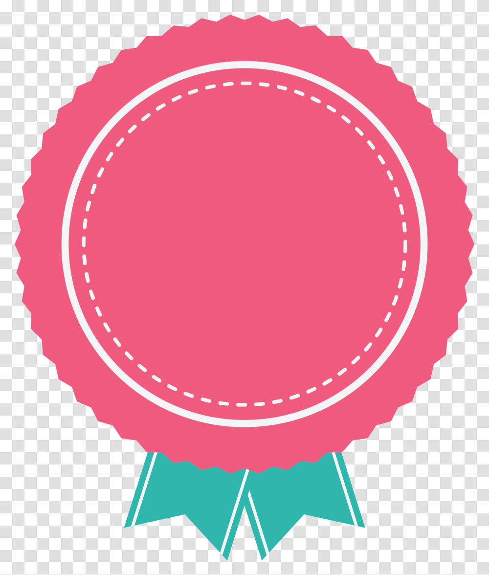 Circle Badge Ribbon Vector Pink, Oval, Logo, Trademark Transparent Png