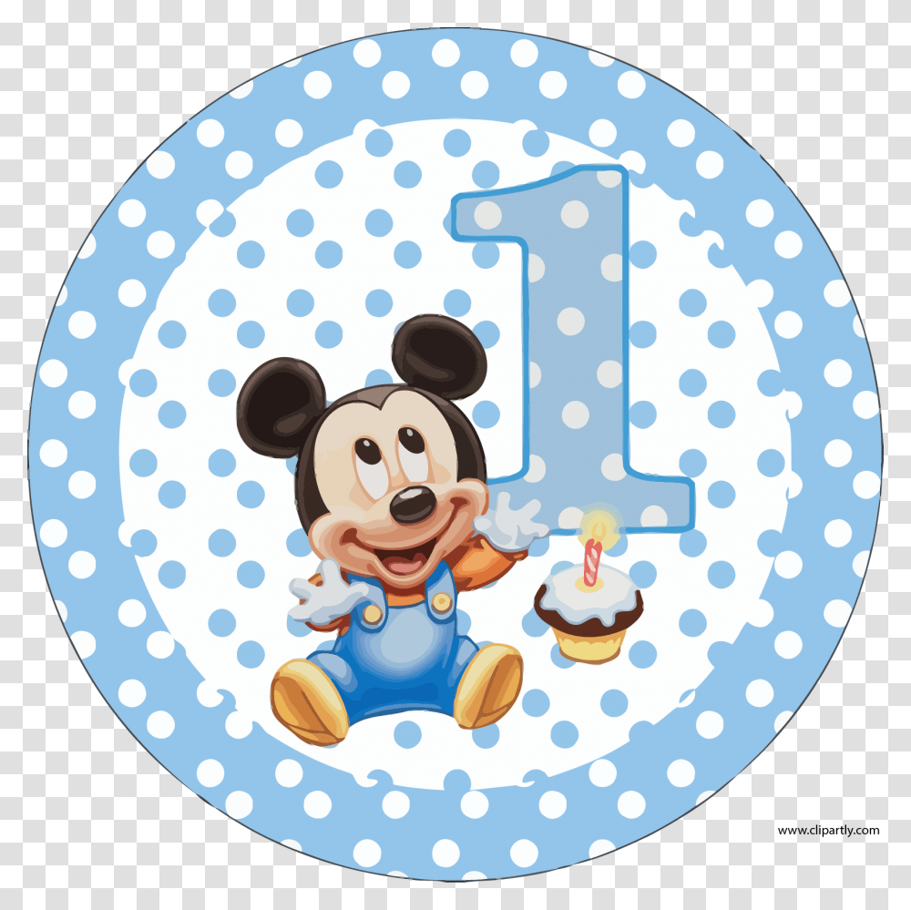Circle Birthday Mickey Clipart Mickey Mouse 1st Birthday Invitations, Number, Bathroom Transparent Png
