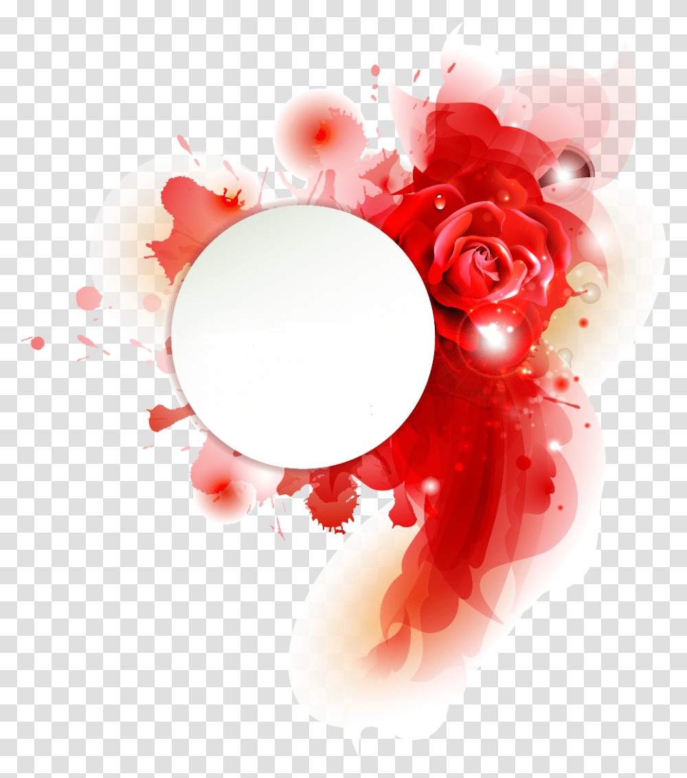 Circle Border Flower Background For Editing Watercolor Red Flower Background, Plant, Blossom, Graphics, Art Transparent Png