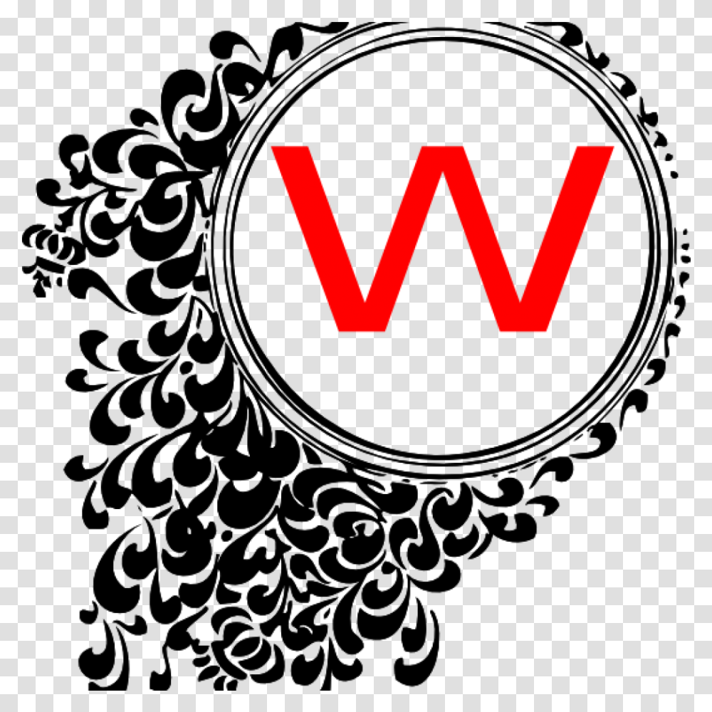 Circle Border Monogram Clipart Monogram Clip Art At Circle Black And White Design, Text, Word, Logo, Symbol Transparent Png