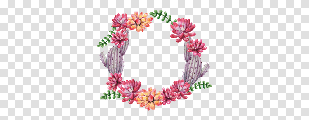 Circle Cactus Flower Wall Sticker Corona De Cactus, Plant, Blossom, Petal, Wreath Transparent Png