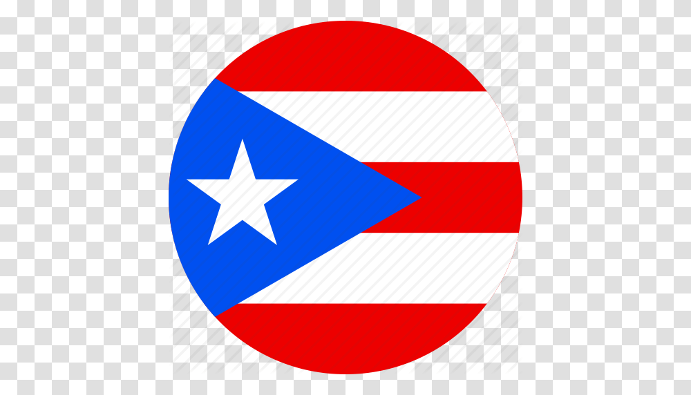Circle Circular Country Flag Flag Of Puerto Flag Of Puerto, Star Symbol Transparent Png