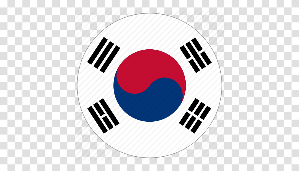 Circle Country Flag South Korea Icon, Logo, Trademark, Tape Transparent Png