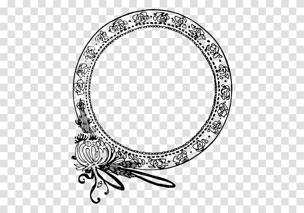 Circle Decorative Flower Frame Round Border Clipart, Oval, Bracelet, Jewelry, Accessories Transparent Png