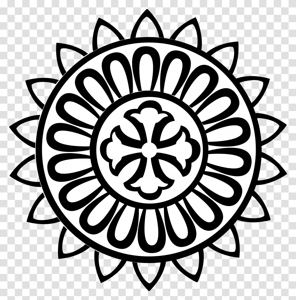 Circle Design Drawing Free Download Rangoli Clip Art Black And White, Stencil, Symbol Transparent Png