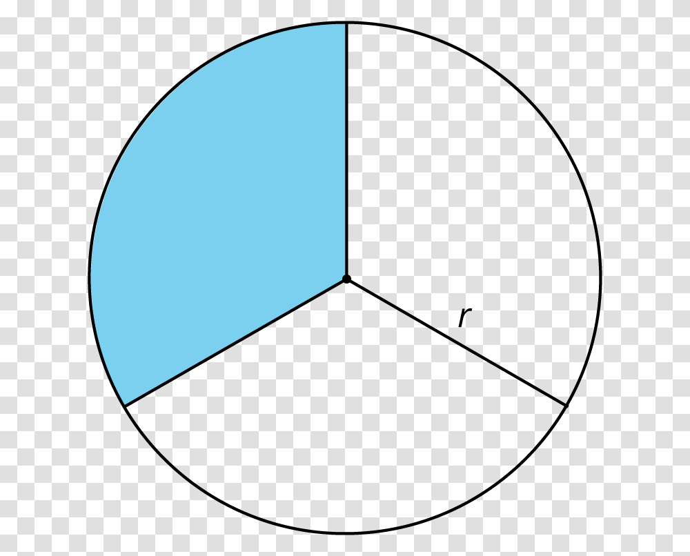 Circle Divided Into 3 Angles, Light Transparent Png