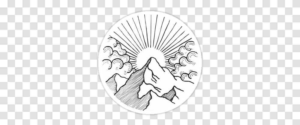 Circle Drawing Line Art Drawings Mountain In A Circle, Coin, Money, Clothing, Apparel Transparent Png