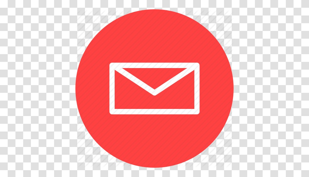 Circle Email Letter Mail Message Messages Red Icon, Envelope, Airmail Transparent Png
