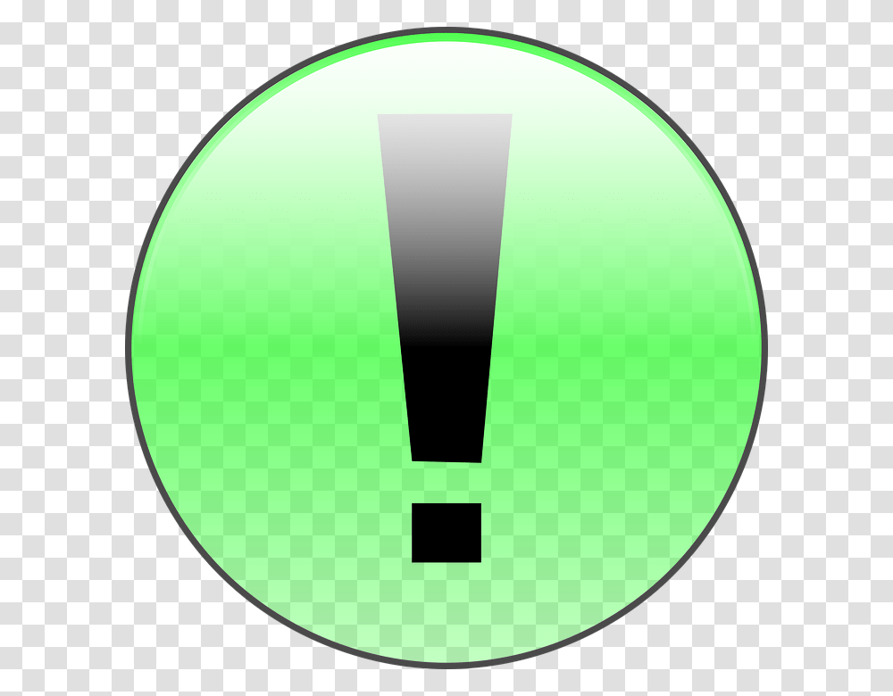Circle Exclamation Mark Green Attention Warning Attention Clipart Green, Balloon, Light, Elevator Transparent Png