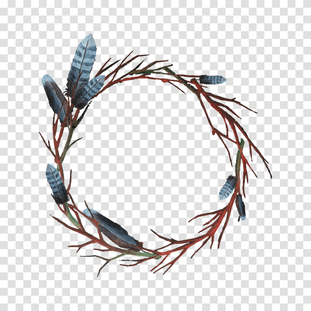 Circle Feather Frame Border Flower, Plant, Hand Transparent Png
