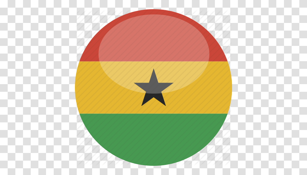Circle Flag Ghana Gloss Icon, Star Symbol, Balloon Transparent Png