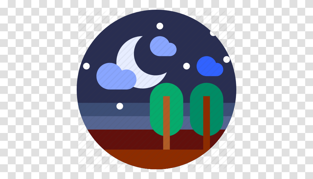 Circle Flat Icon Landscape Moon Circle Flat Icon, Text, Outdoors, Plant, Graphics Transparent Png