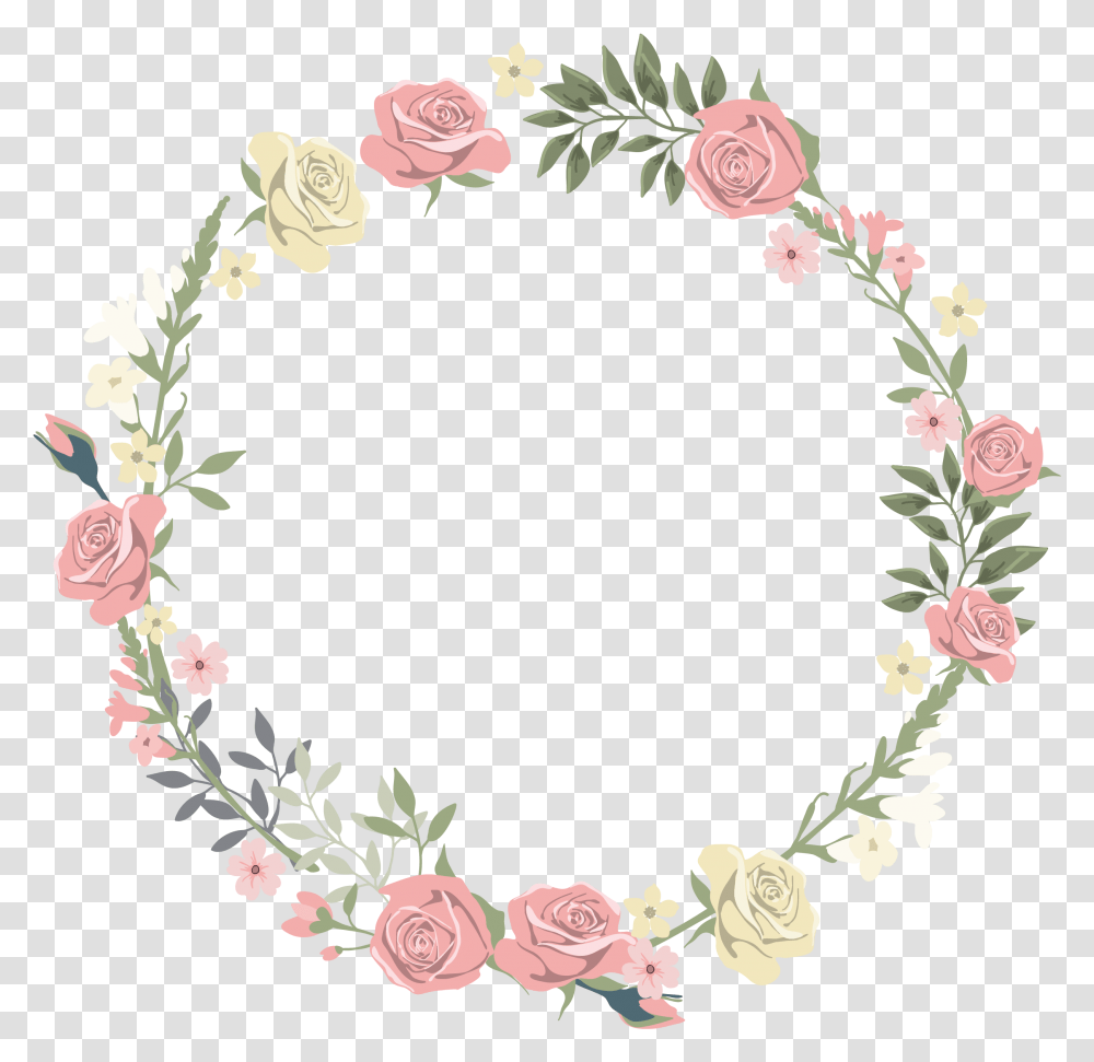 Circle Flower Border, Floral Design, Pattern Transparent Png