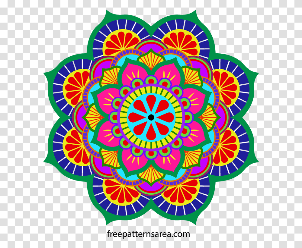 Circle Flower Mandala Colorful Eps Graphic Design Image Colorful Vector Mandala, Pattern, Floral Design Transparent Png