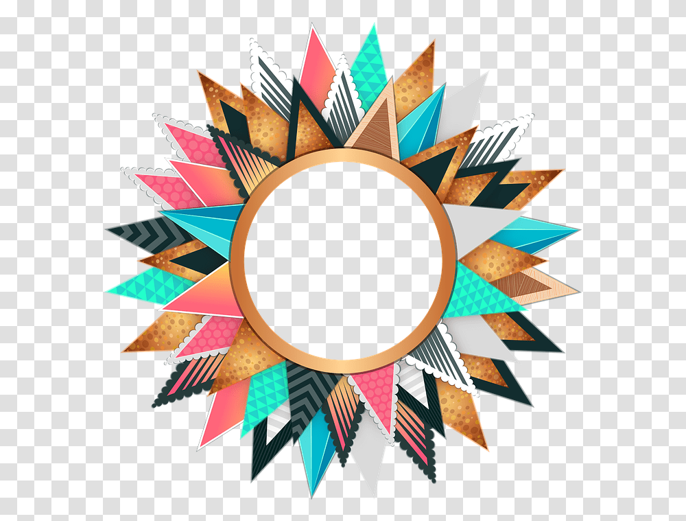 Circle Frame Colorful Colorful Circle Border Design, Symbol, Art, Star Symbol, Graphics Transparent Png