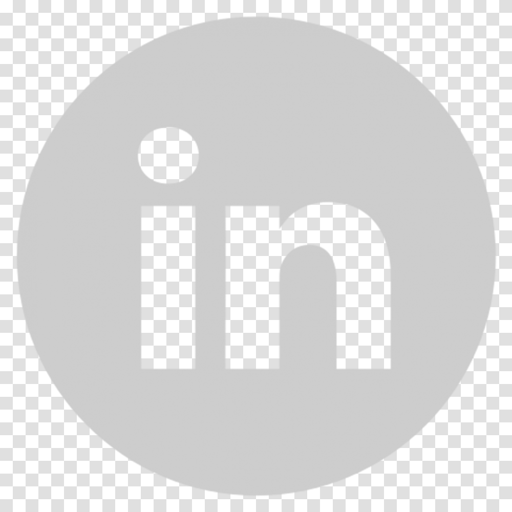 Circle Gray Linkedin Icon White Linkedin Logo, Number, Symbol, Text, Trademark Transparent Png