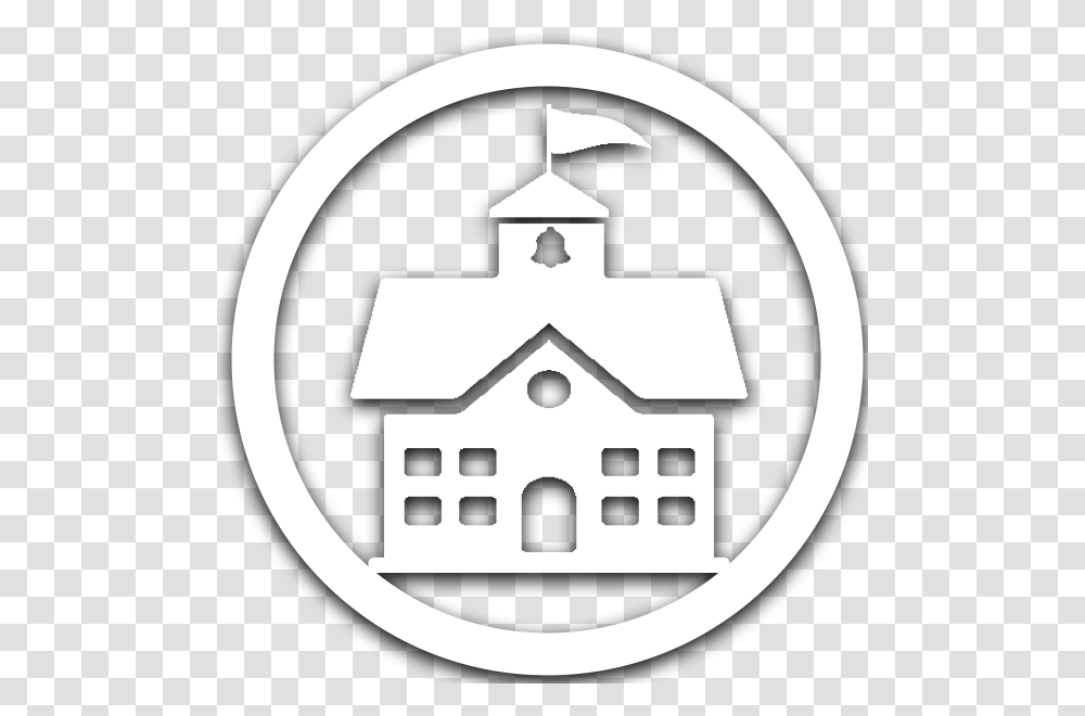 Circle Hd School Circle Icon Black And White, Logo, Trademark, Stencil Transparent Png