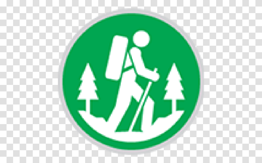 Circle Hiking Icon, Sign, Pedestrian, Road Sign Transparent Png