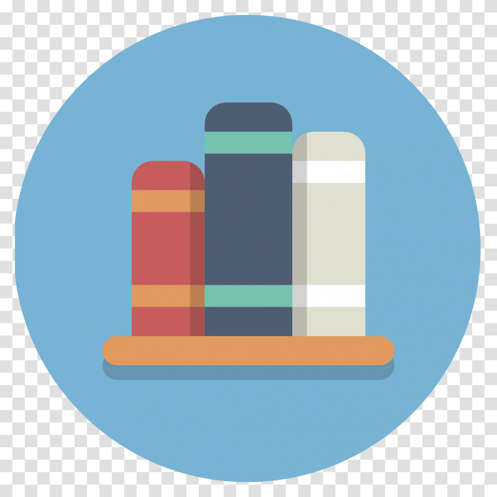 Circle Icons Bookshelf Library Flat Icon, Capsule, Pill, Medication Transparent Png