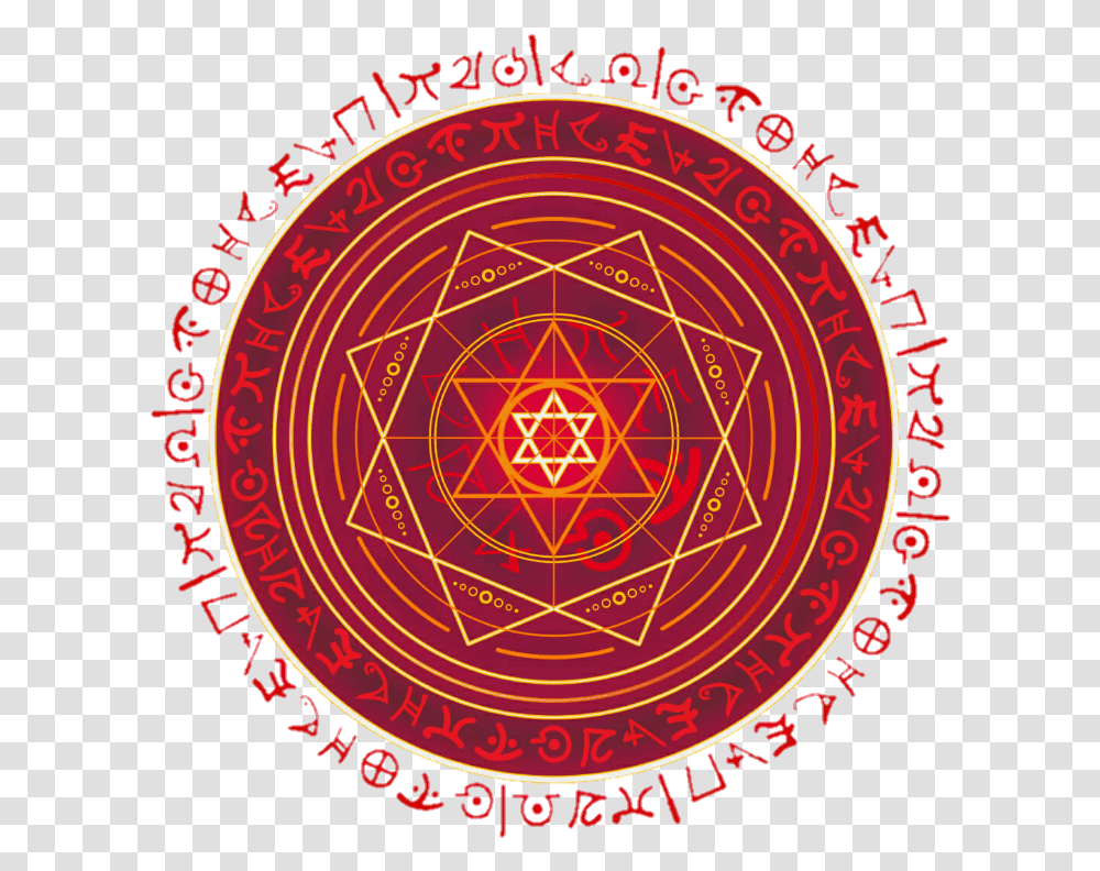 Circle Magiccircle Magic Fantasy Red Symbol Evil Power Red Magic Circle, Spiral, Pattern, Ornament, Poster Transparent Png