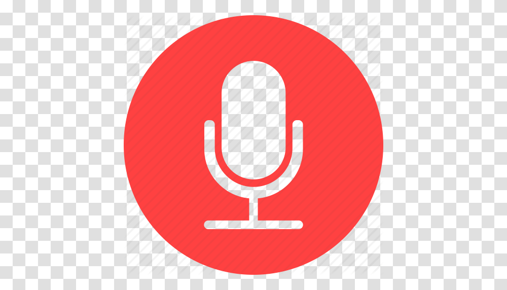Circle Mic Microphone Recording Red Speaker Icon, Label, Word, Alphabet Transparent Png