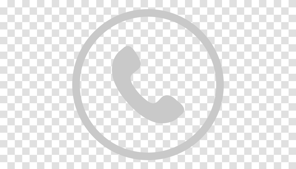 Circle Phone Logo White Grey Phone Icon, Text, Alphabet, Number, Symbol Transparent Png