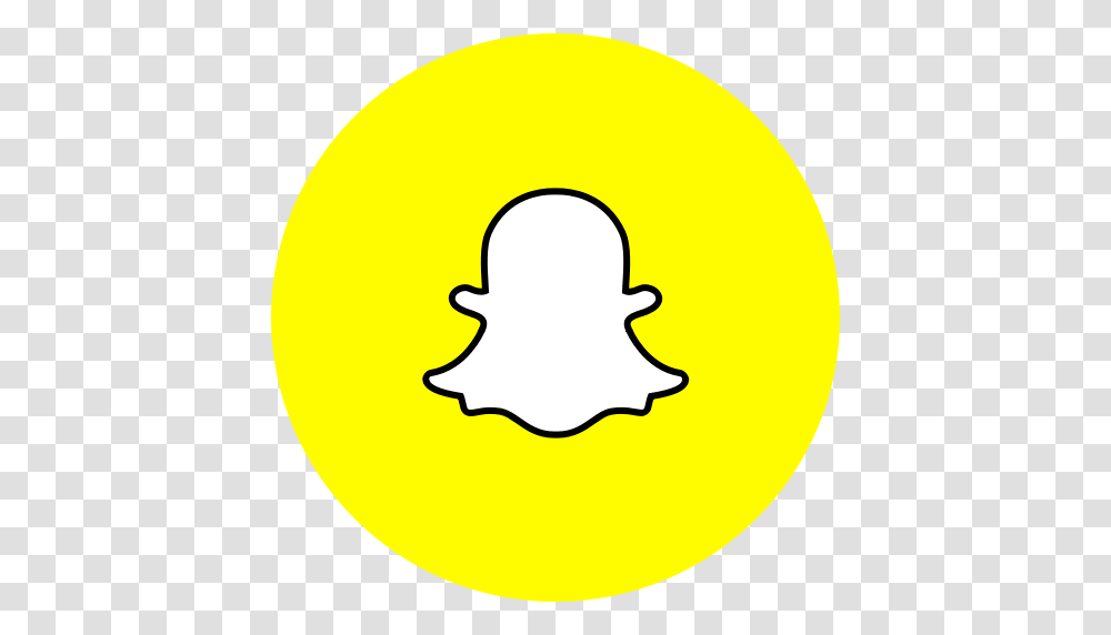 Circle Round Icon Snapchat Social Media Social Network Icon, Tennis Ball, Label, Logo Transparent Png