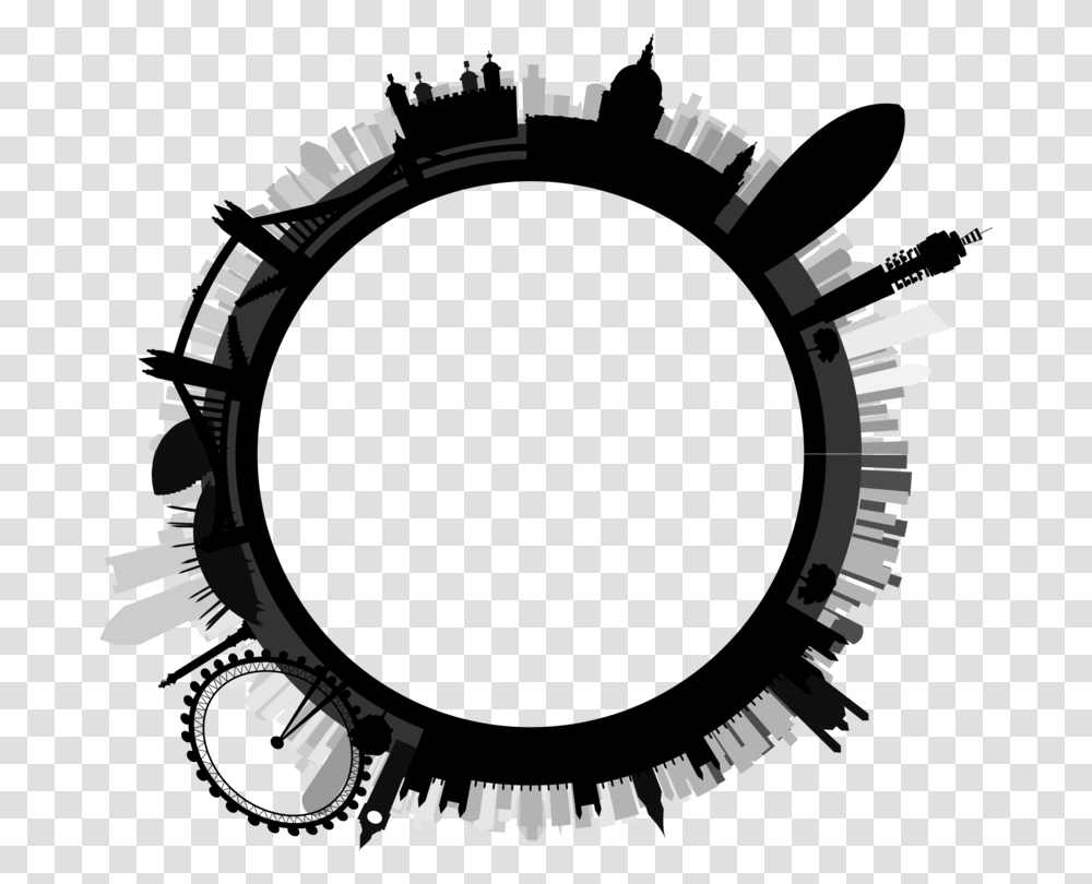 Circle Shape City Absract Aesthetic London Skyline Around A Circle, Accessories, Accessory, Bracelet, Jewelry Transparent Png