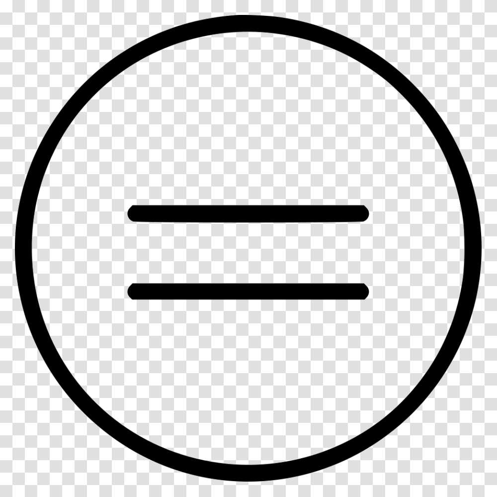 Circle Shape Equal Sign Symbol Circle, Label, Word, Road Sign Transparent Png
