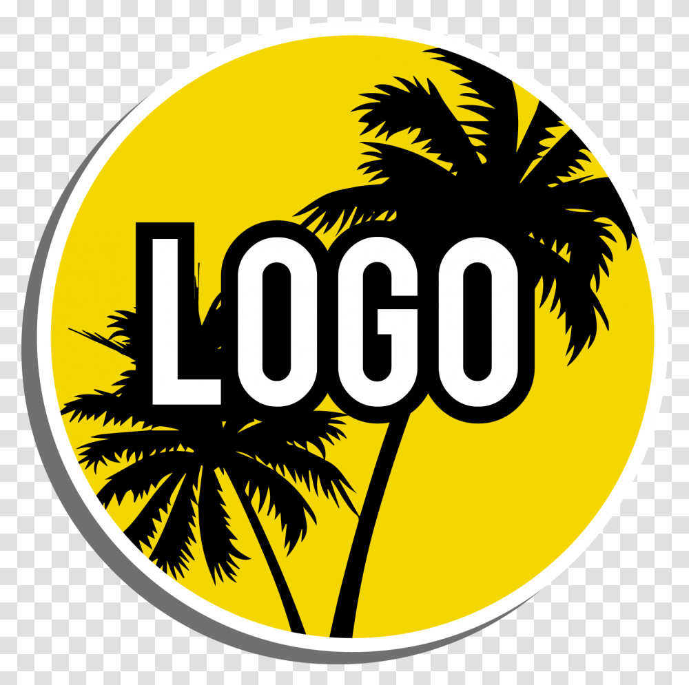 Circle Shape Vector Palm Tree, Logo, Label Transparent Png