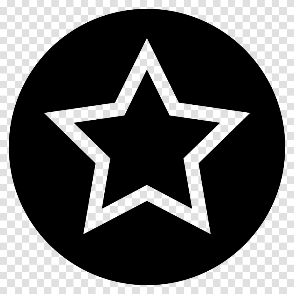 Circle Star Zwart Wit Tekst Kerst, Star Symbol Transparent Png