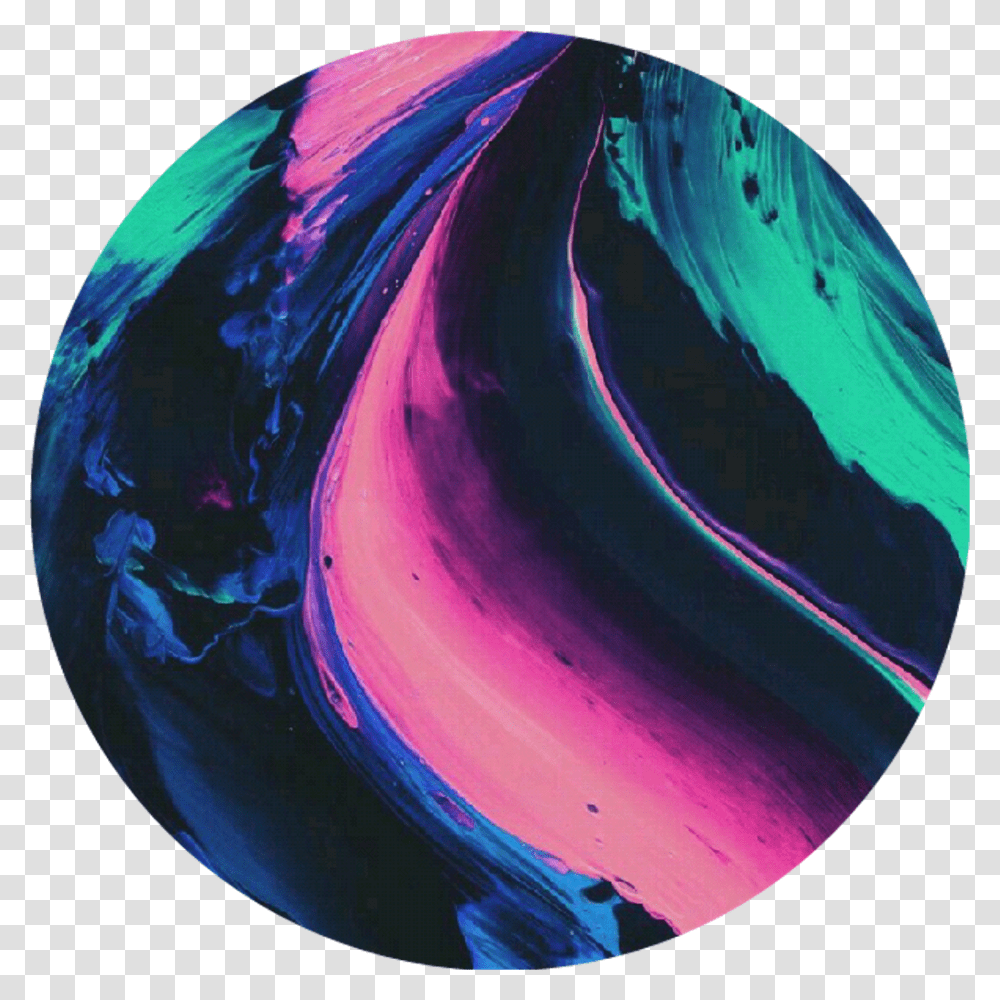 Circle Tumblr Aesthetic Overlay Paint Black Blue Pink Aesthetic Circle, Sphere, Ornament, Painting Transparent Png