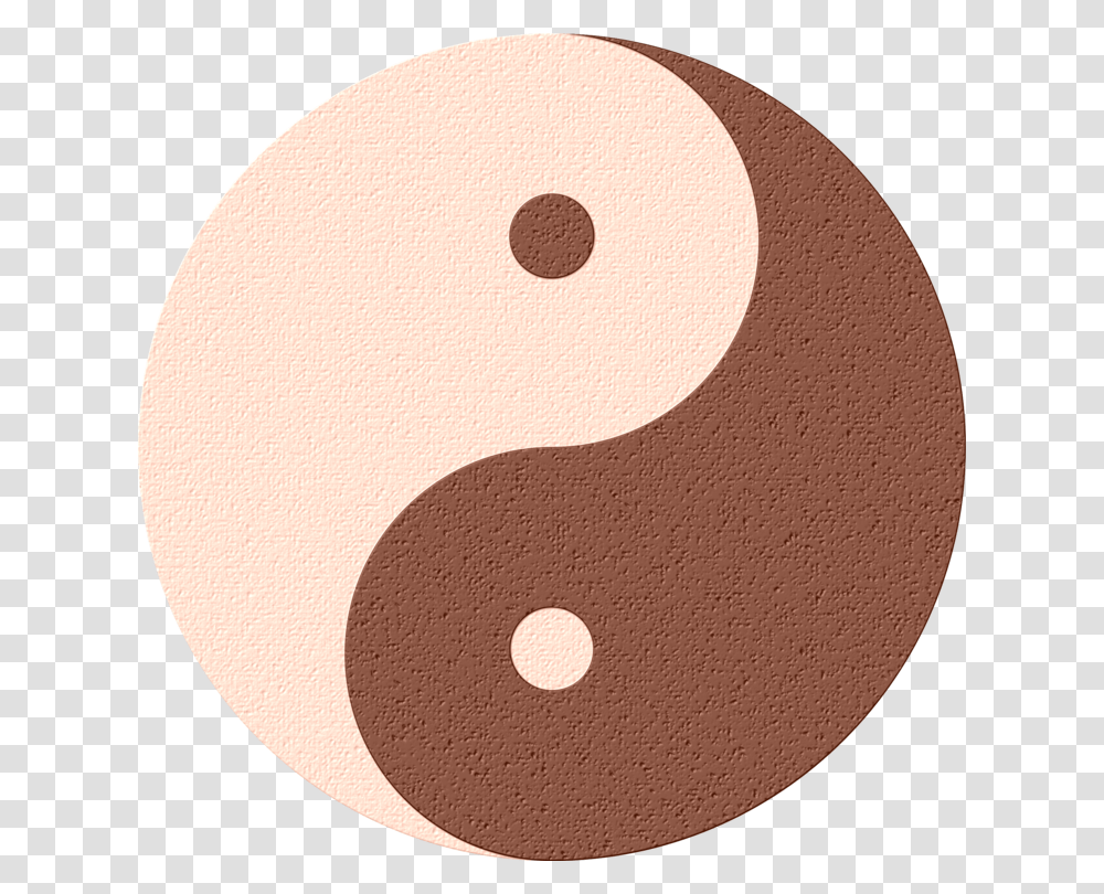 Circlematerialyin And Yang Yin Yang Brown White, Alphabet, Rug, Face Makeup Transparent Png