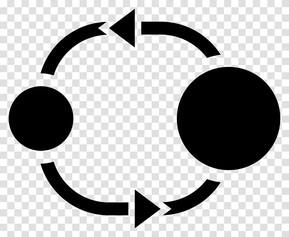 Circles Of Different Size And Connecting Curve Arrows Different Icon, Stencil, Recycling Symbol Transparent Png