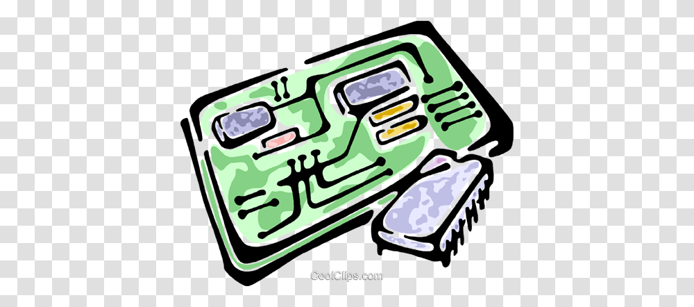 Circuit Board And A Computer Chip Royalty Free Vector Clip Art, Electronics, Pedal, Transportation, Hardware Transparent Png